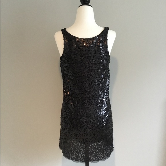 Cassis Collection Black Sequin Mini Dress, Size S - Picture 2 of 9